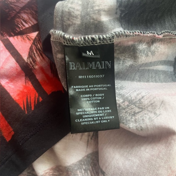 Balmain Men’s Graphic Print‎ Sunset Palms T-Shirt Size M Made In Portugal - Picture 8 of 16